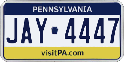 PA license plate JAY4447