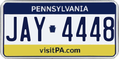 PA license plate JAY4448