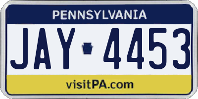 PA license plate JAY4453