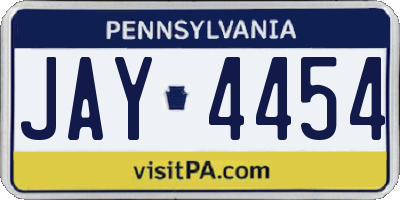 PA license plate JAY4454