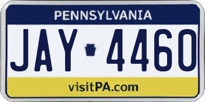 PA license plate JAY4460