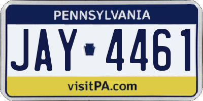 PA license plate JAY4461