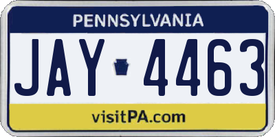 PA license plate JAY4463