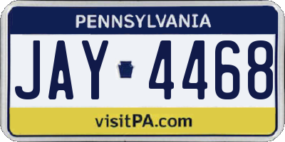 PA license plate JAY4468
