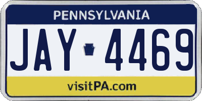 PA license plate JAY4469