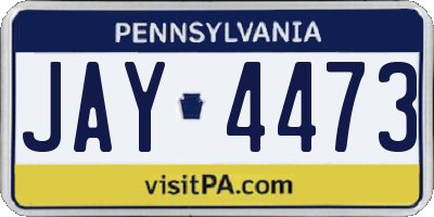 PA license plate JAY4473