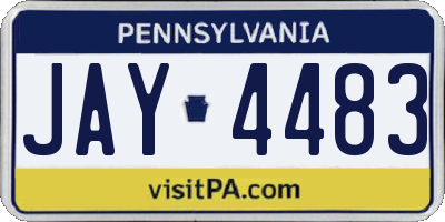 PA license plate JAY4483