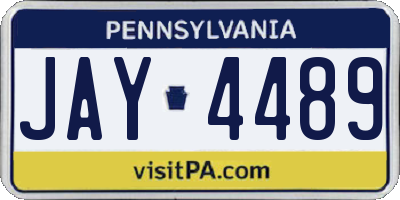PA license plate JAY4489