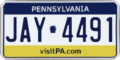 PA license plate JAY4491