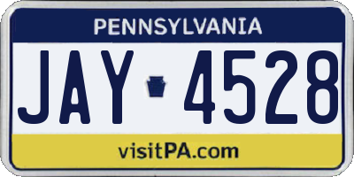 PA license plate JAY4528