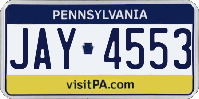 PA license plate JAY4553