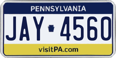 PA license plate JAY4560