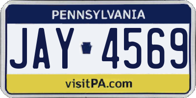 PA license plate JAY4569