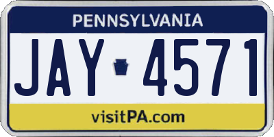 PA license plate JAY4571