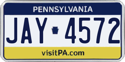 PA license plate JAY4572