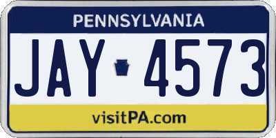 PA license plate JAY4573