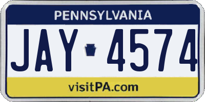 PA license plate JAY4574