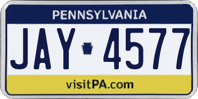 PA license plate JAY4577