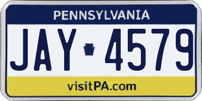PA license plate JAY4579