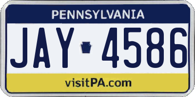 PA license plate JAY4586