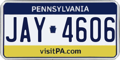 PA license plate JAY4606