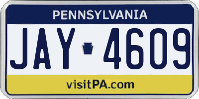 PA license plate JAY4609