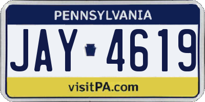 PA license plate JAY4619