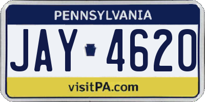 PA license plate JAY4620