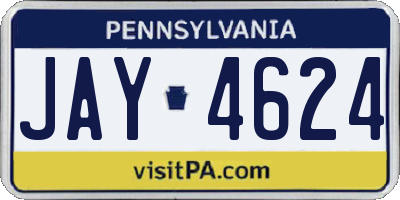 PA license plate JAY4624