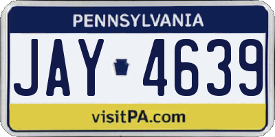 PA license plate JAY4639
