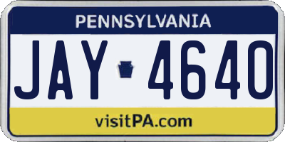 PA license plate JAY4640