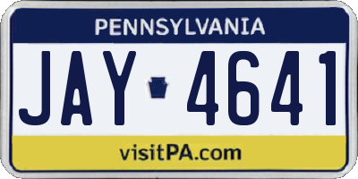 PA license plate JAY4641