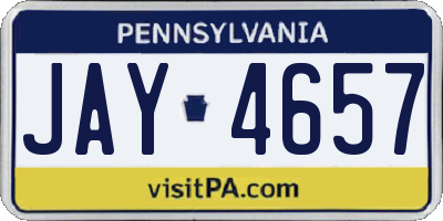 PA license plate JAY4657