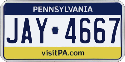 PA license plate JAY4667