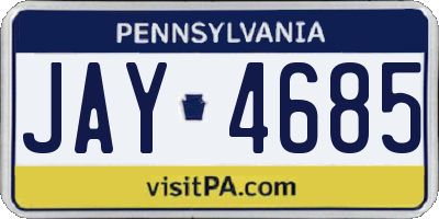 PA license plate JAY4685
