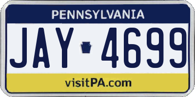 PA license plate JAY4699