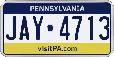 PA license plate JAY4713