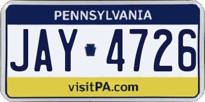 PA license plate JAY4726