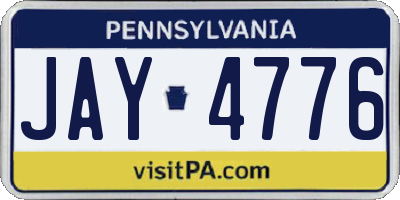 PA license plate JAY4776