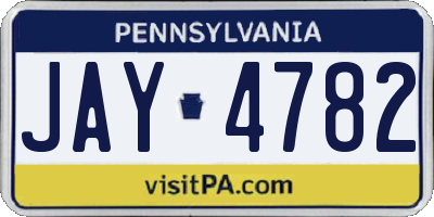 PA license plate JAY4782