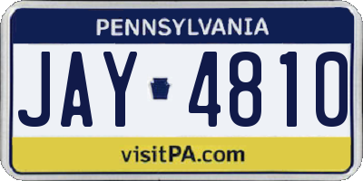 PA license plate JAY4810
