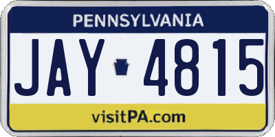 PA license plate JAY4815