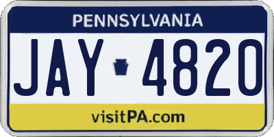 PA license plate JAY4820