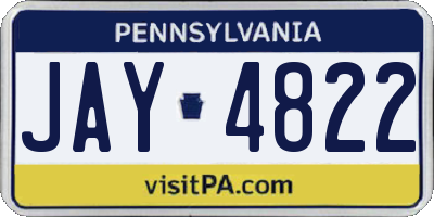 PA license plate JAY4822