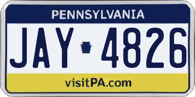 PA license plate JAY4826