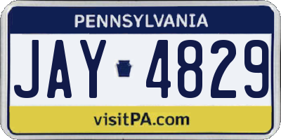 PA license plate JAY4829