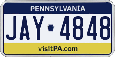 PA license plate JAY4848
