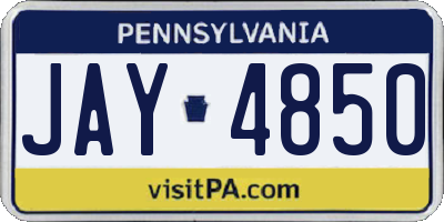 PA license plate JAY4850