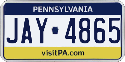 PA license plate JAY4865