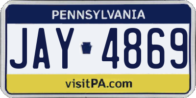 PA license plate JAY4869